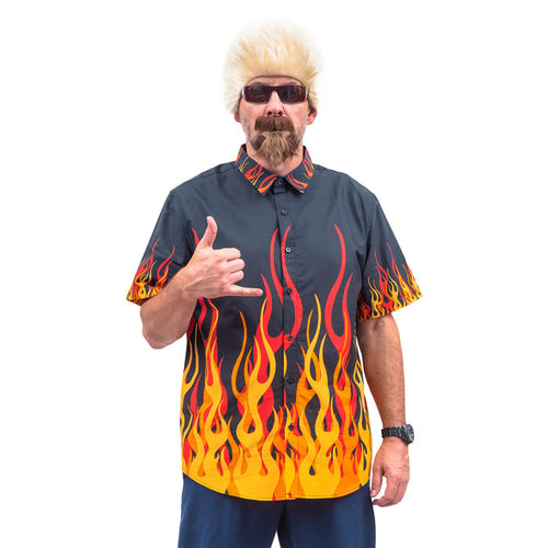 Famous TV Chef Personality "Guy" Food TV Show Deluxe Halloween Cosplay Costume Set