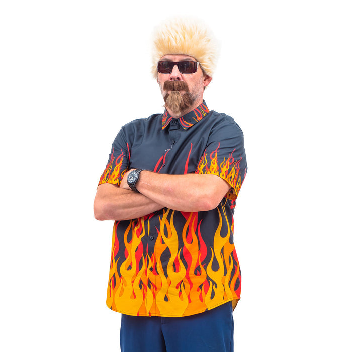 Famous TV Chef Personality "Guy" Food TV Show Deluxe Halloween Cosplay Costume Set