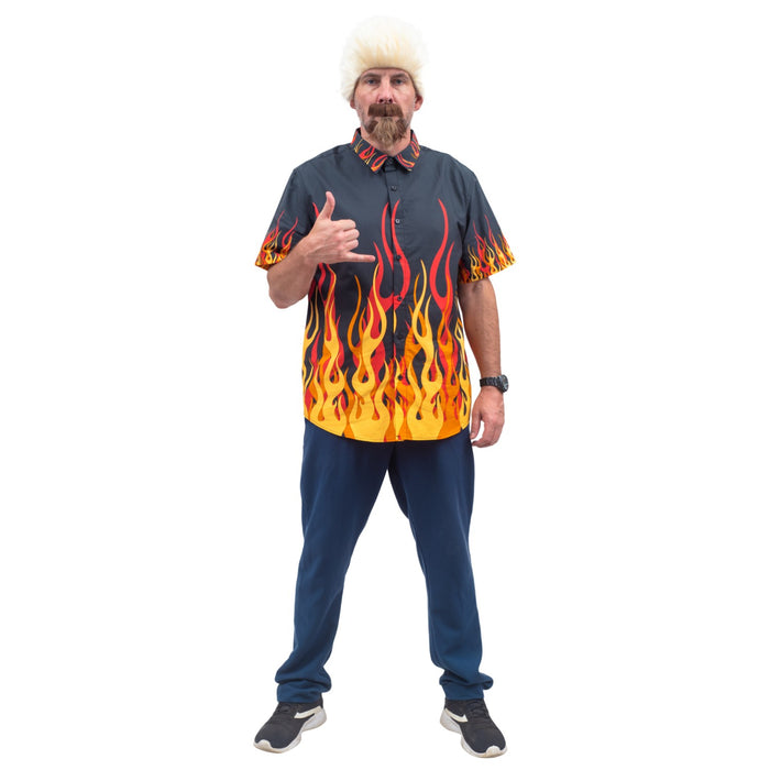 Famous TV Chef Personality "Guy" Food TV Show Deluxe Halloween Cosplay Costume Set