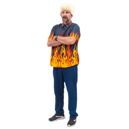 Famous TV Chef Personality "Guy" Food TV Show Deluxe Halloween Cosplay Costume Set
