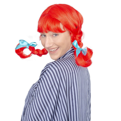 Fast Food Red Hair with Braids Adult Deluxe Halloween Costume Cosplay Wig - TVStoreOnline