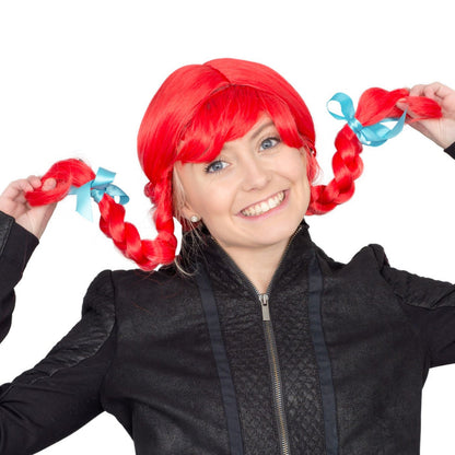 Fast Food Red Hair with Braids Adult Deluxe Halloween Costume Cosplay Wig - TVStoreOnline