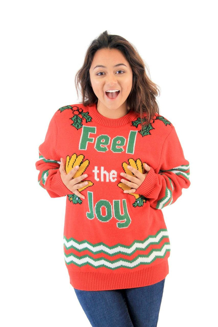 Feel The Joy Groping Hands Ugly Christmas Sweater-tvso