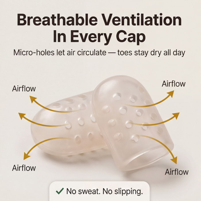 Feeluxe – Breathable Silicone Toe Caps for All Day Comfort (10 Pieces)