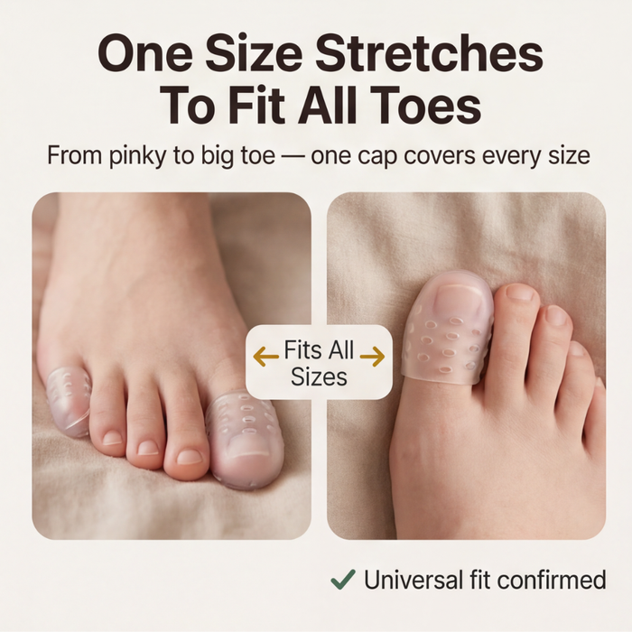 Feeluxe – Breathable Silicone Toe Caps for All Day Comfort (10 Pieces)