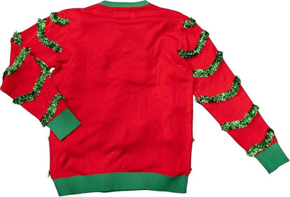 Festive Garland/3D Tree Ornaments Adult Unisex Knitted Ugly Christmas Sweater - TVStoreOnline