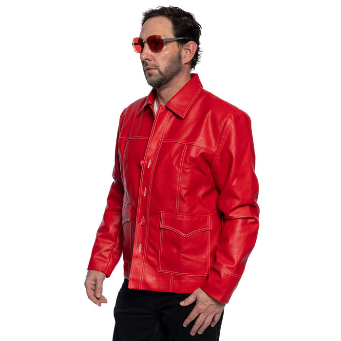 Fight Club Tyler Durden Leather Jacket Halloween Costume Side View