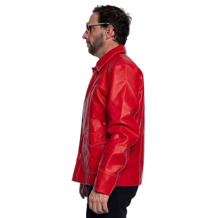 Fight Club Tyler Durden Leather Jacket Halloween Costume Side left Look