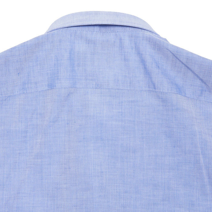 Finamore Napoli Cotton/Line Blend Shirt in Blue