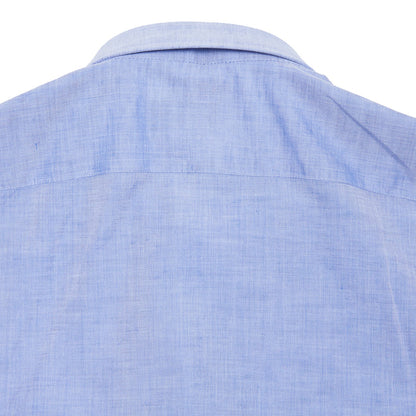 Finamore Napoli Cotton/Line Blend Shirt in Blue