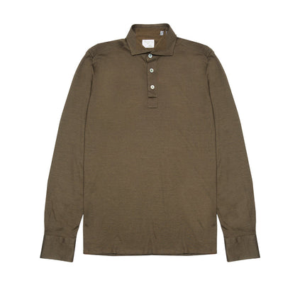 Finamore Orlando Cotton Polo Shirt in Khaki