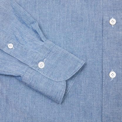 Finamore Tokyo Luigi Cotton Shirt in Light Denim