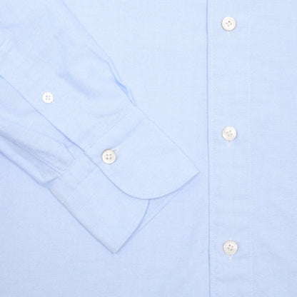 Finamore Tokyo Luigi Cotton Shirt in Blue. A Classic blue Oxford shirt, but with a spread collar.