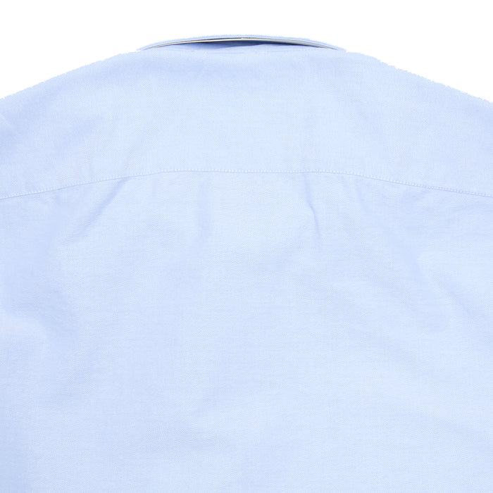 Finamore Tokyo Luigi Cotton Shirt in Blue. A Classic blue Oxford shirt, but with a spread collar.
