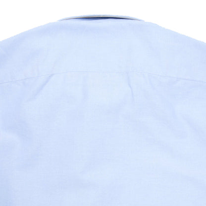 Finamore Tokyo Luigi Cotton Shirt in Blue. A Classic blue Oxford shirt, but with a spread collar.