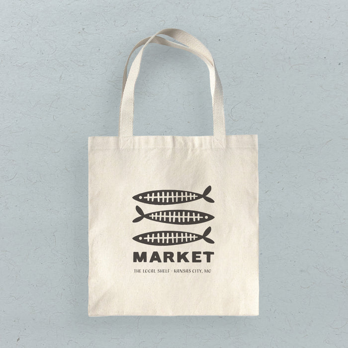 Fish Bone Market - Custom Canvas Tote Bag