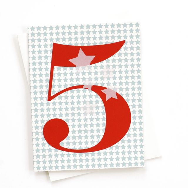 five, binth baby card