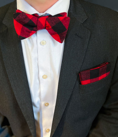 Flannel Bow Tie - Red Buffalo