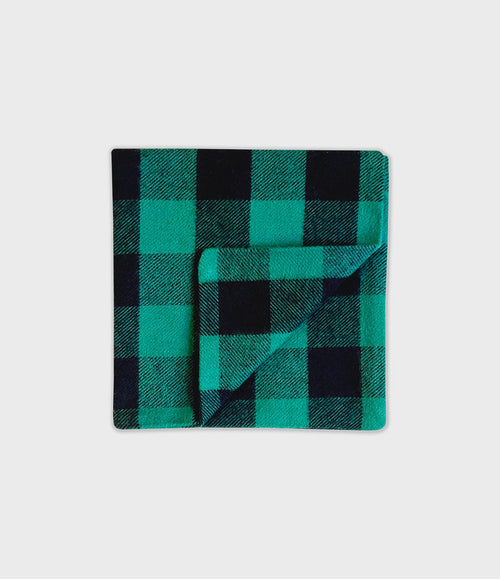 Flannel Pocket Square - Green Buffalo