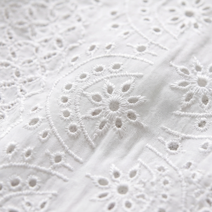 Florelle – Embroidered Eyelet Button Blouse