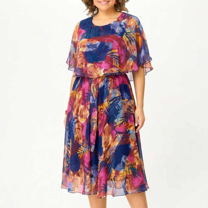Floressa – Flowy Lined Chiffon Midi Dress