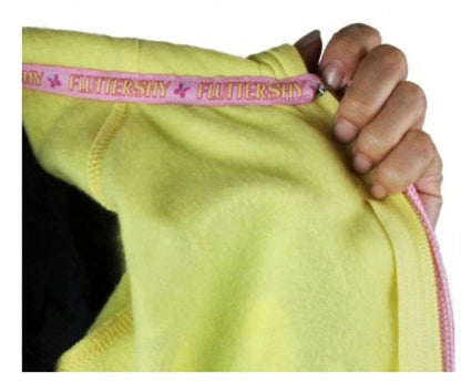 Fluttershy Pegasus Face Butter Yellow Hoodie with Mane and Wings-tvso