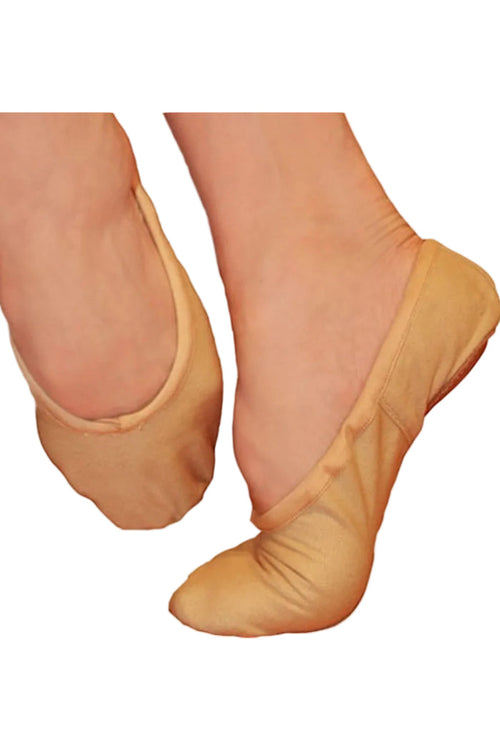 Fuzi Split Sole Canvas Slipper, Tan SSC501