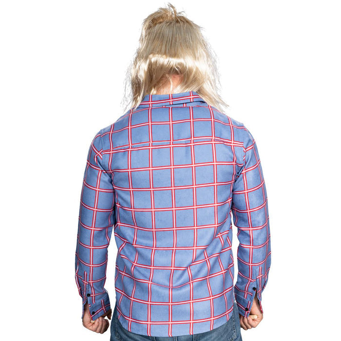 Garth Funny Tv Show Character Cosplay Button Down Flannel Shirt Wig and Drumstick Halloween Costume Set - TVStoreOnline