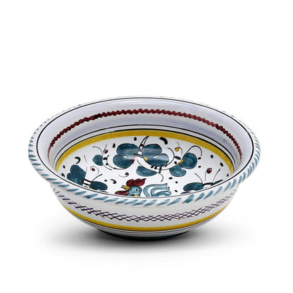 ORVIETO GREEN ROOSTER: Salad Cereal Bowl - Artistica.com