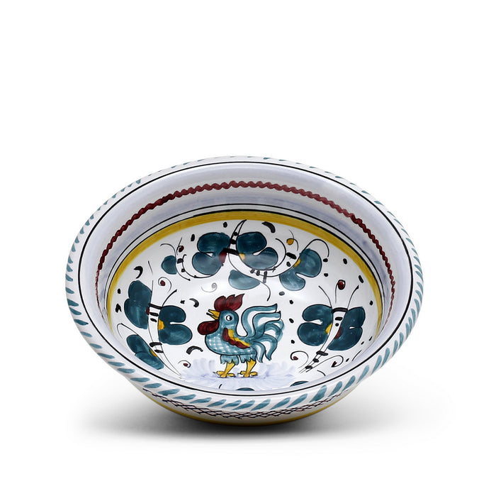 ORVIETO GREEN ROOSTER: Salad Cereal Bowl - Artistica.com