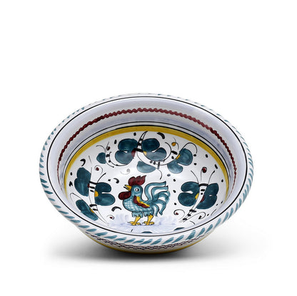 ORVIETO GREEN ROOSTER: Salad Cereal Bowl - Artistica.com