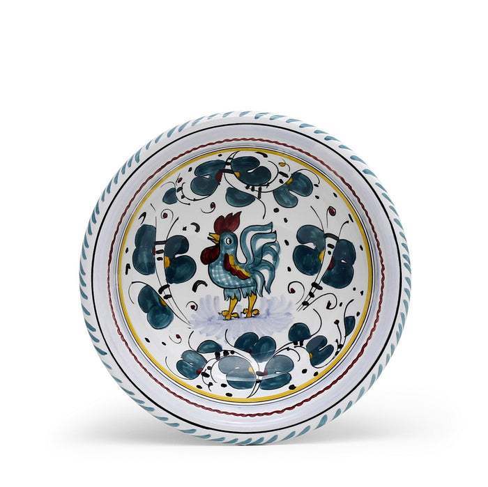 ORVIETO GREEN ROOSTER: Salad Cereal Bowl - Artistica.com