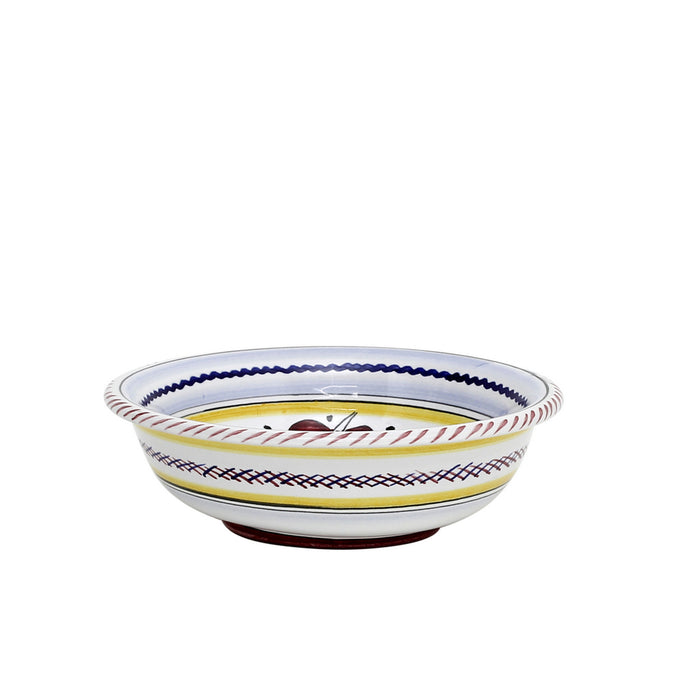 ORVIETO RED ROOSTER: Cereal Bowl [STRIPED RIM] - Artistica.com