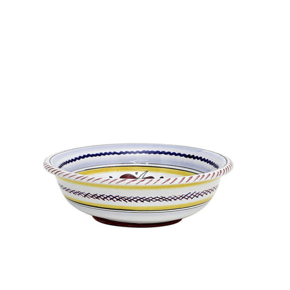 ORVIETO RED ROOSTER: Cereal Bowl [STRIPED RIM] - Artistica.com