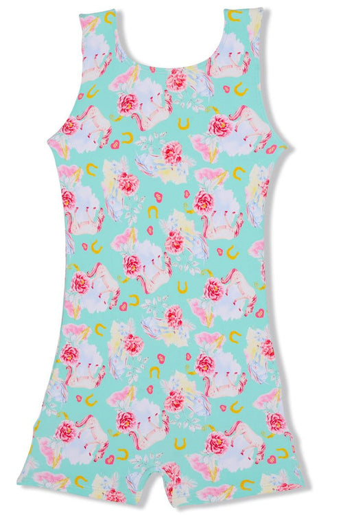 Girl Power Sport Biketard, Pony Bouquet LE103