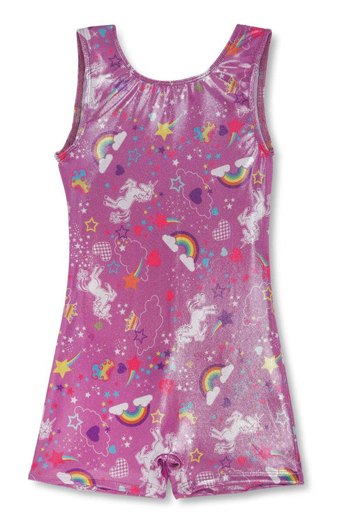 Girl Power Sport Biketard, Unicorn Lavender Sparkle LE103BB