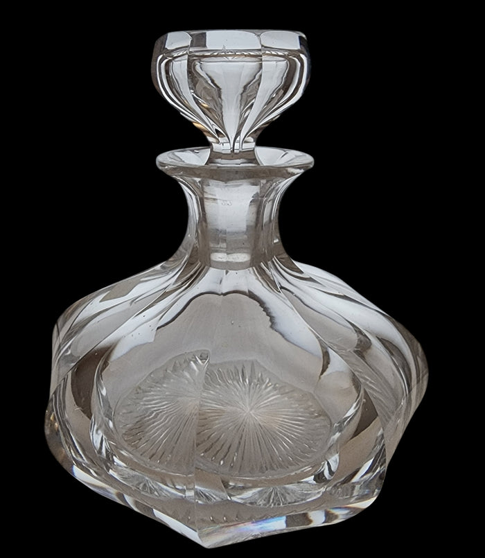 Glass perfume bottle fluted Hawkes?