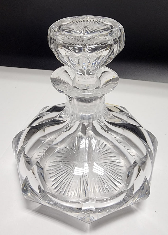 Glass perfume bottle fluted Hawkes?