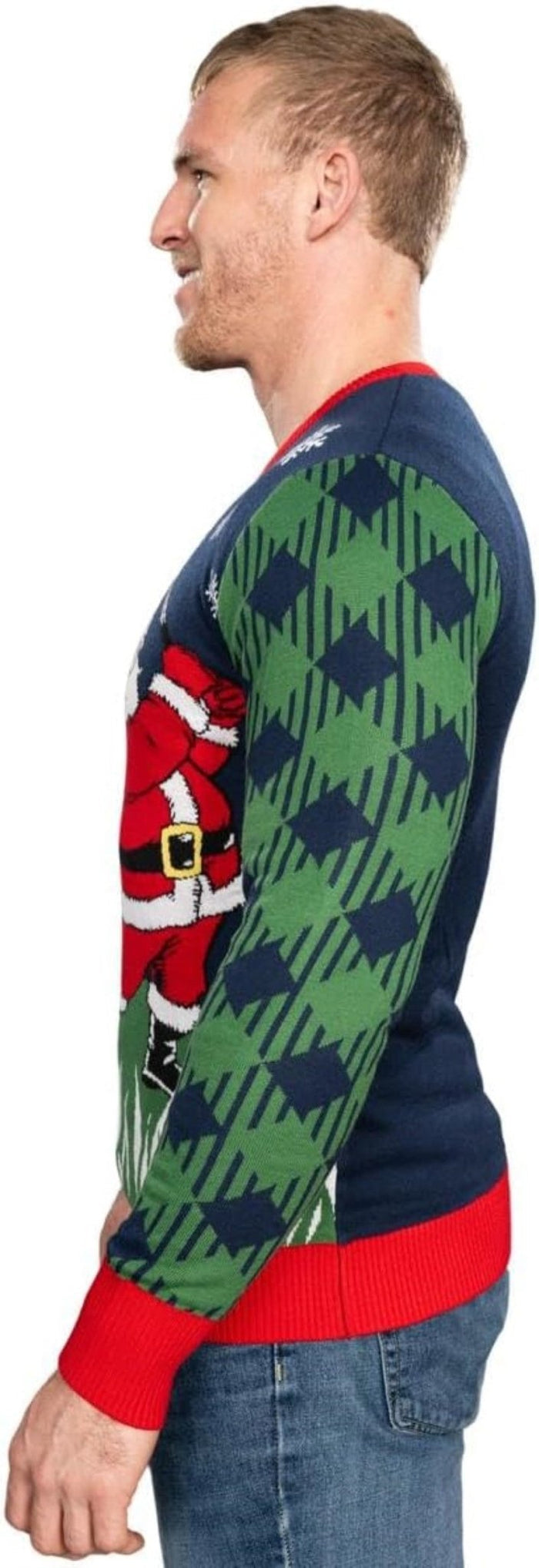 Golfing Santa Claus Adult Unisex Ugly Christmas Sweater - TVStoreOnline