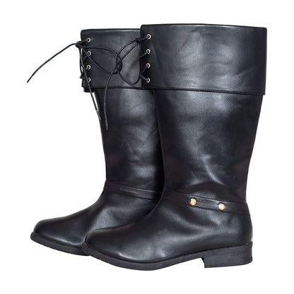Halloween Cosplay Costume Unisex Black Pirate Swashbuckling Boots