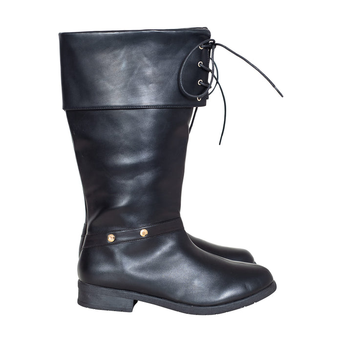 Halloween Cosplay Costume Unisex Black Pirate Swashbuckling Boots