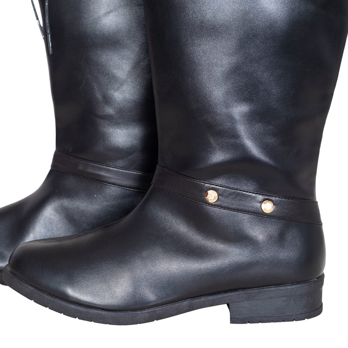 Halloween Cosplay Costume Unisex Black Pirate Swashbuckling Boots