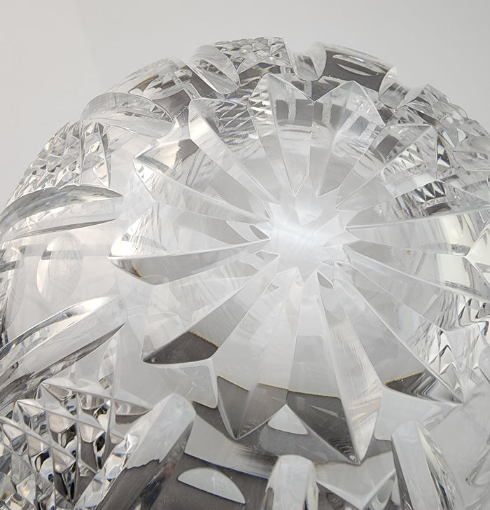 Hand Cut 34% lead crystal bowl HAND POLISHED  signed by Peter ORourke
