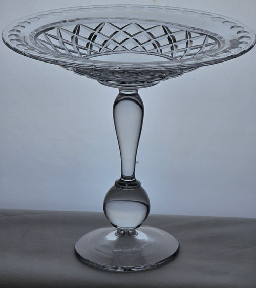 Hand Cut Glass compote
