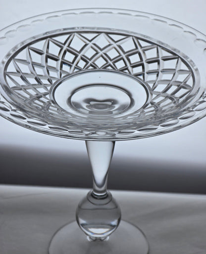 Hand Cut Glass compote