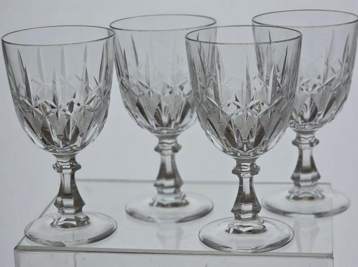 Hand Cut glass goblet stemware