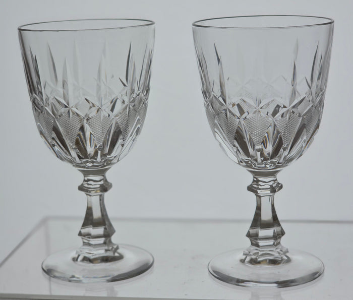 Hand Cut glass goblet stemware