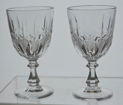 Hand Cut glass goblet stemware