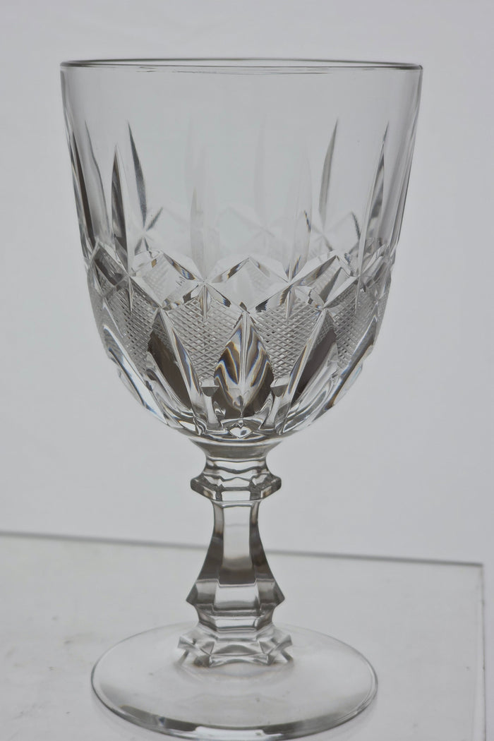 Hand Cut glass goblet stemware
