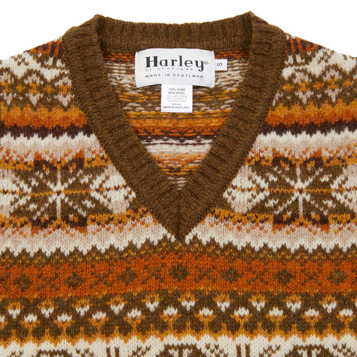 Harley Fair Isle Slipover in Dark Olive